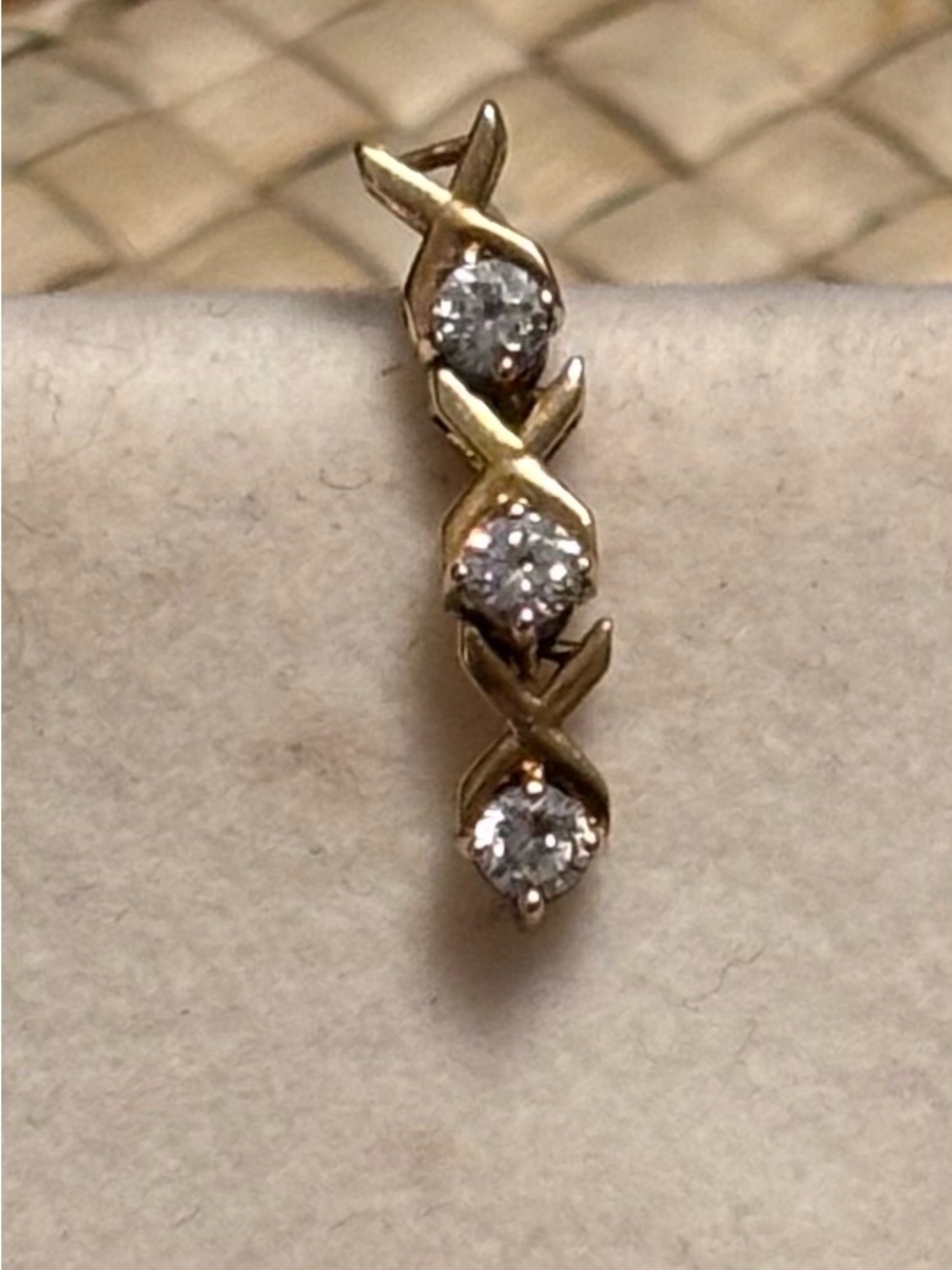 14k Gold Reverse Belly Button Ring with Three Stones